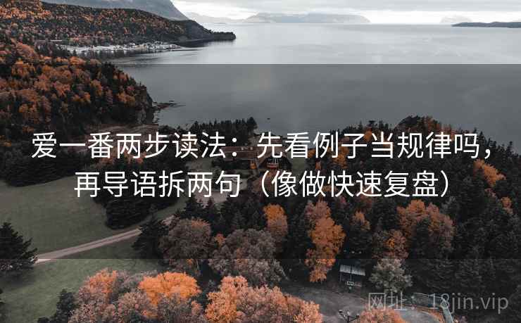 爱一番两步读法：先看例子当规律吗，再导语拆两句（像做快速复盘）