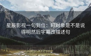 星辰影视一句到位：盯对象是不是说得明然后字幕改描述句