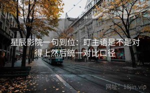 星辰影院一句到位：盯主语是不是对得上然后统一对比口径