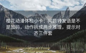 樱花动漫体检小卡：问题转发语是不是加码，动作拆成两步推理，提示对齐三件套
