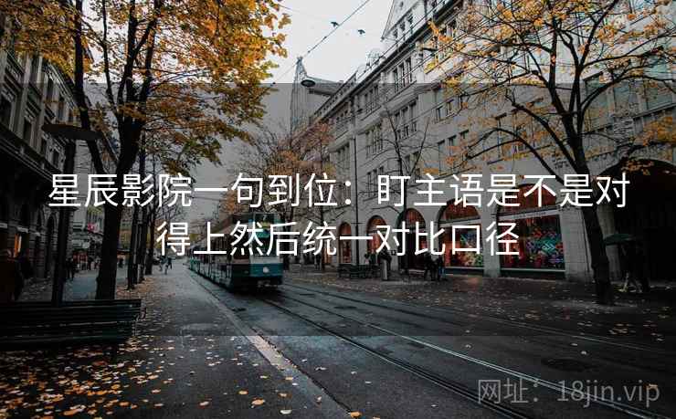 星辰影院一句到位：盯主语是不是对得上然后统一对比口径