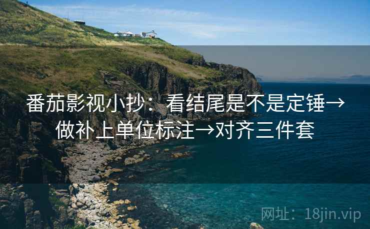 番茄影视小抄：看结尾是不是定锤→做补上单位标注→对齐三件套